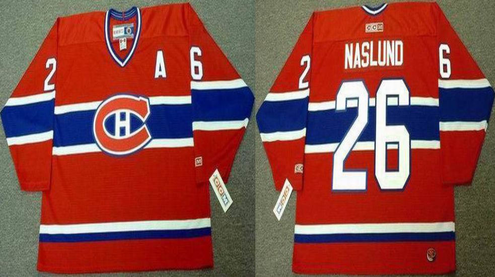 2019 Men Montreal Canadiens 26 Naslund Red CCM NHL jerseys